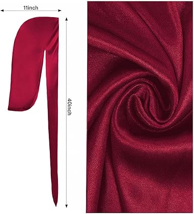 4PCS Silky Durags, Silk Durag for Men Women Waves, Silk Durag Pack with 1 Wave Cap, Silky Satin Durag Extra Long Tails(Red, Blue, Black, White)