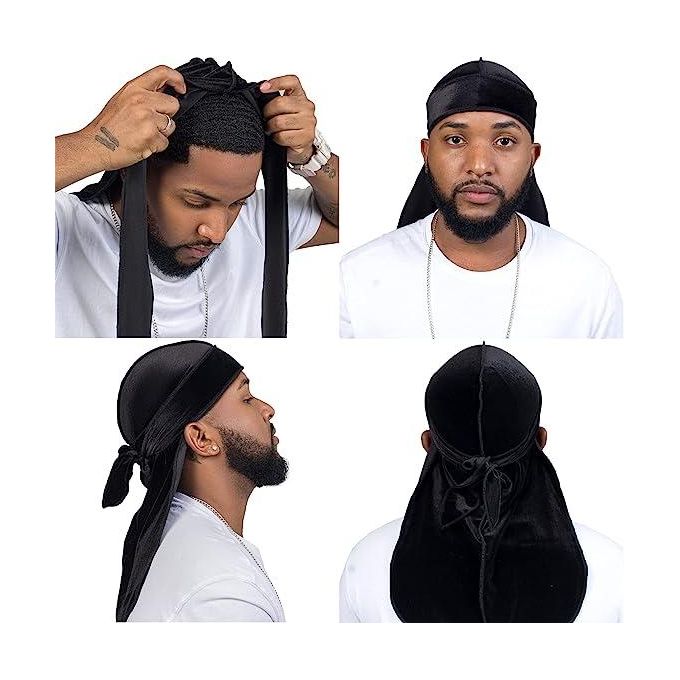 Fashion BLACK Velvet Durag