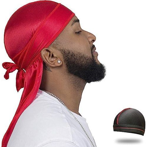 Silk Red Durag Men Durag 360 Wave With Free Wave Cap