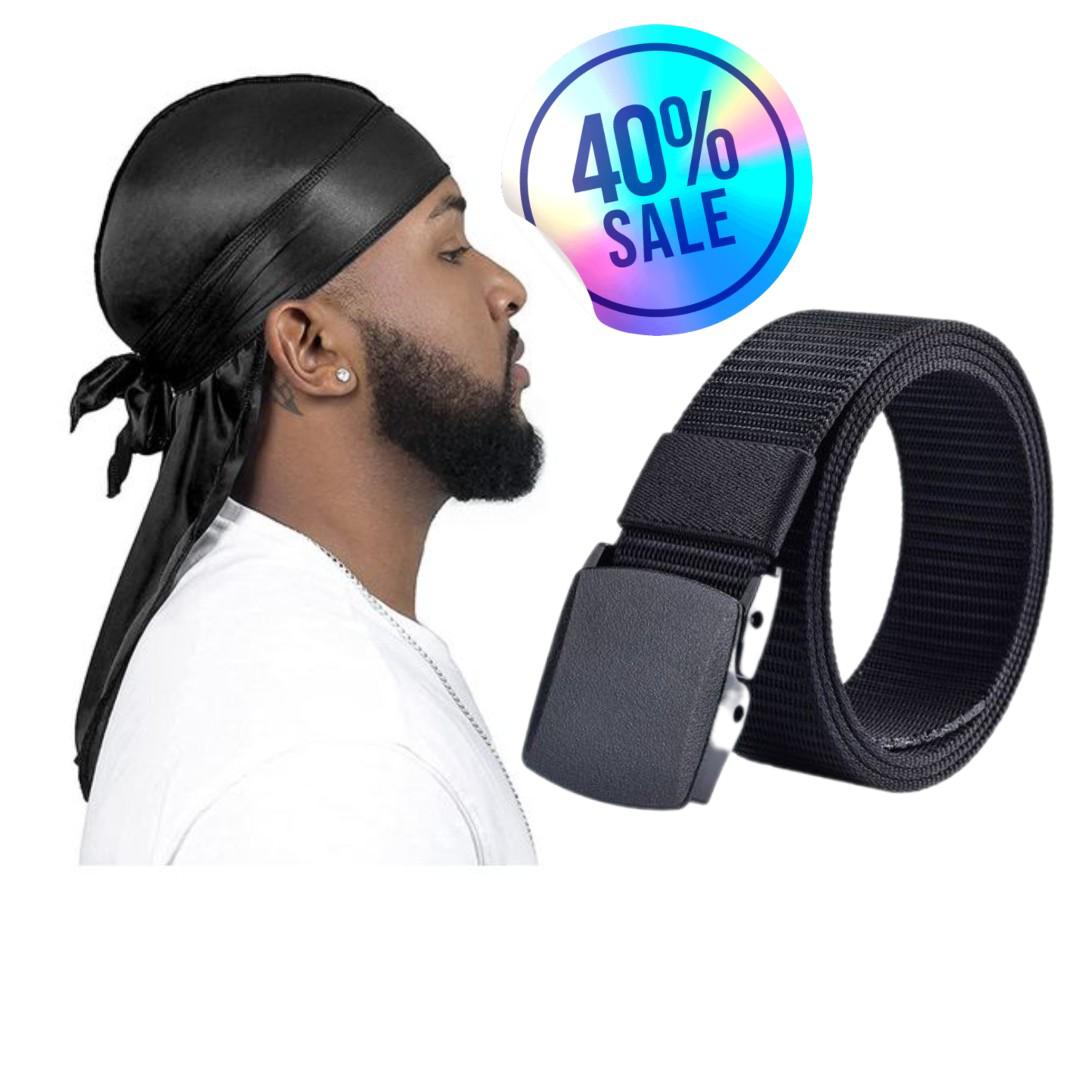 Non Easy To Tear Silky Durag For Men Wave Cap Satin Dorag For Men Women 360 Wave

+ Free Belt