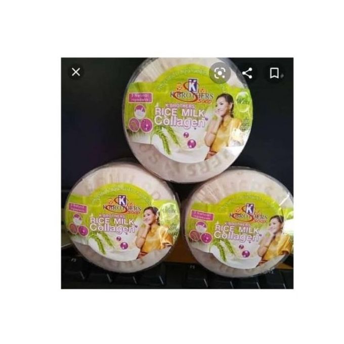 K.Brothers Original Rice Milk Collagen Skin Lightening Anti Acne Soap
