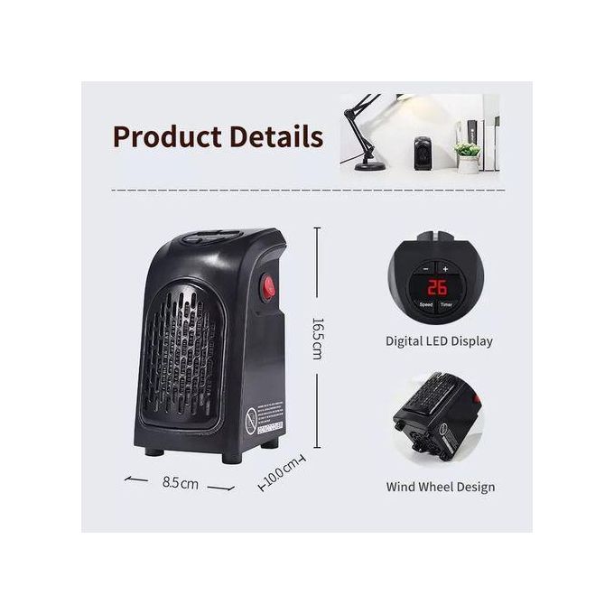 Portable Room Heater With Automatic Timer Digital LED Display.