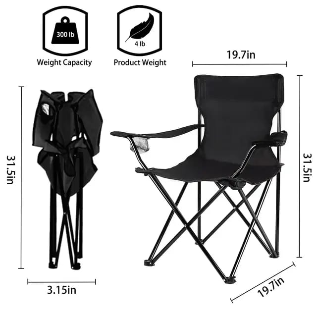 Foldable Outdoor Camping Chair with Free Carrier Bag – Lightweight & Durable