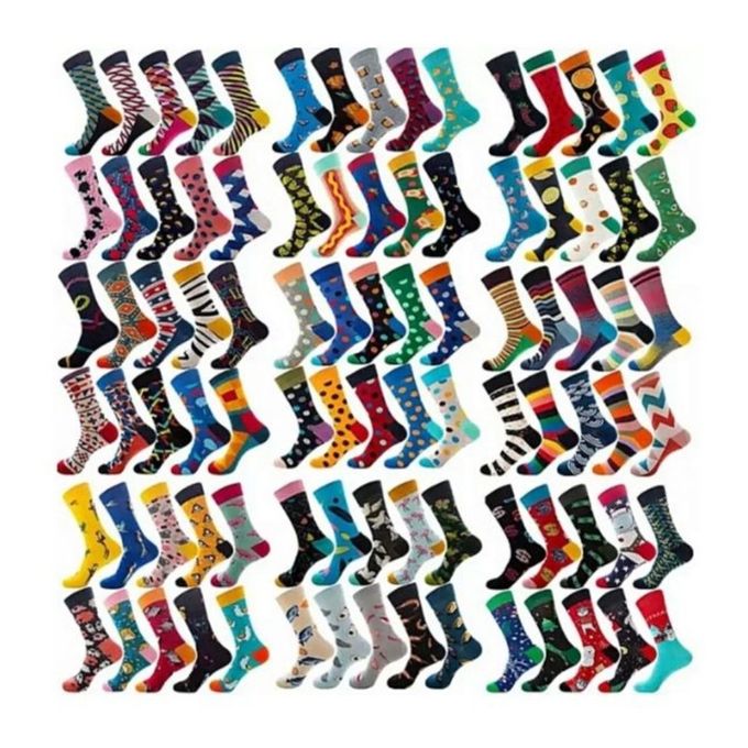12 Pairs Happy Socks Set 100% Cotton Multicolour