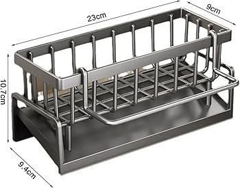 Self-Draining Rectangle Sink-Top Shelf – Wash Tools & Sponge Organizer