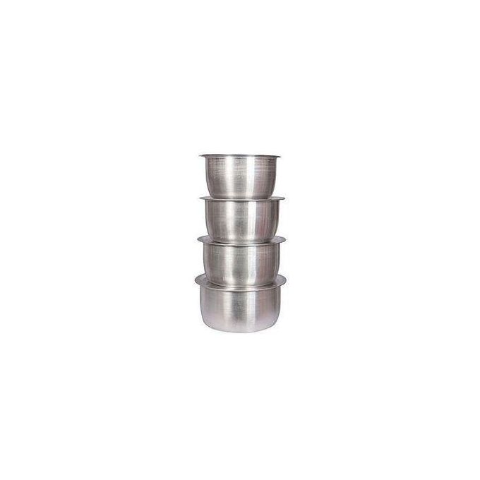 BEST QUALITY 4Pcs Set Of Stainless Aluminum Sufuria No Lids.