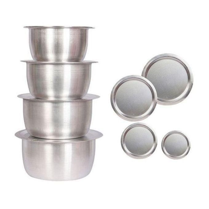 Light Gauge Stainless Aluminum Sufuria WITH Lids- 4PCS(1-4).