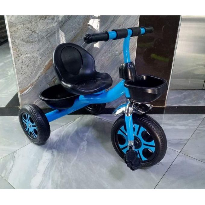 Kids Tricycle  Adjustable Seat, Safety Harness, Storage Basket & Sunshade  For Ages 1–5