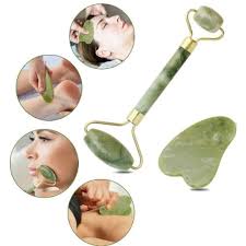 Jade Roller & Gua Sha Facial Massage Kit – Natural Stone Set for Anti-Aging, Puffiness Reduction & Skin Lifting Therapy