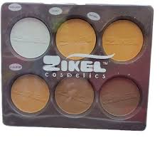6-Color Face Powder & Foundation Palette – All-in-One Matte Finish Compact for Contouring, Highlighting & Full Coverage