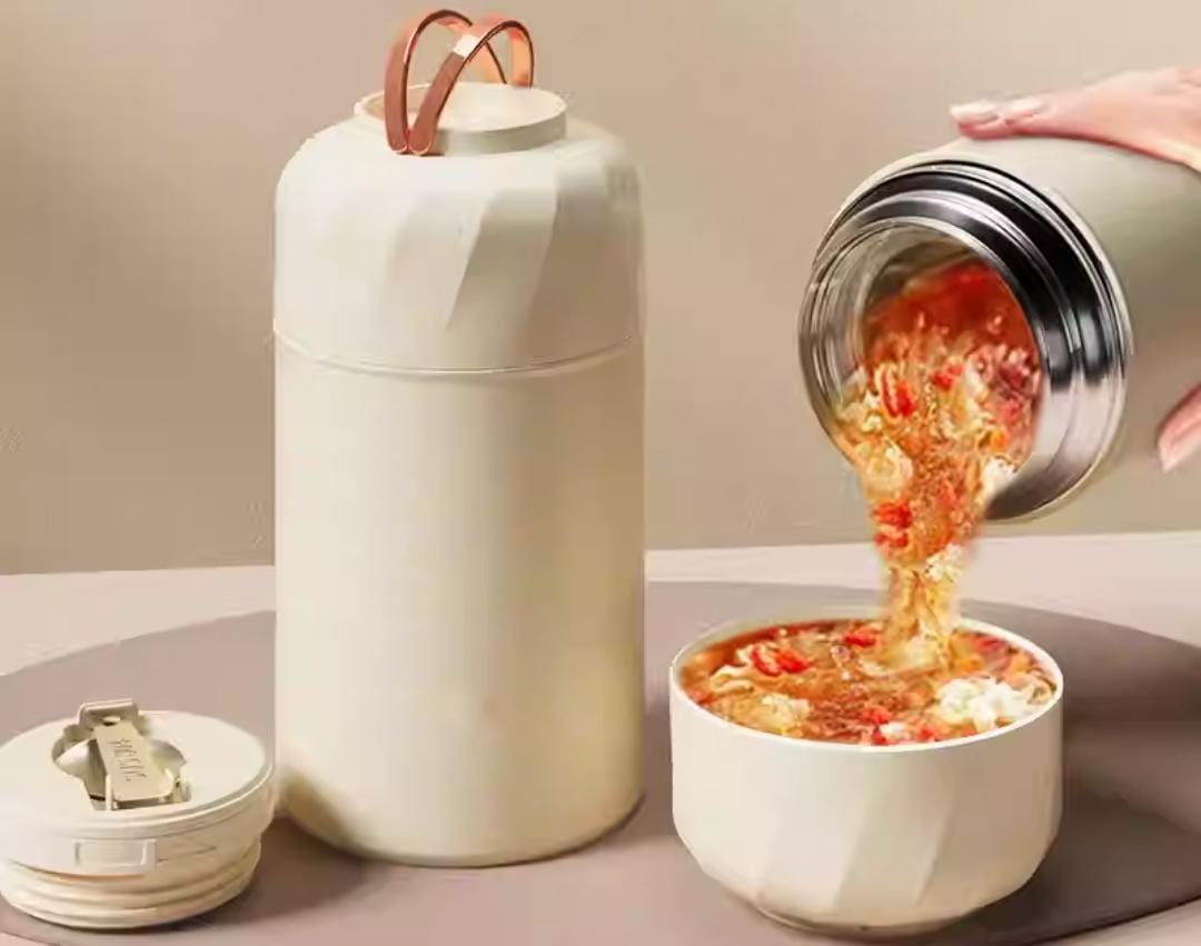 1050ml Classic food flask thermos with foldable spoon