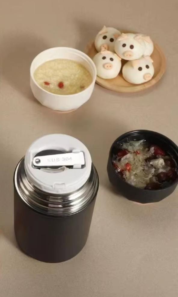 1050ml Classic food flask thermos with foldable spoon