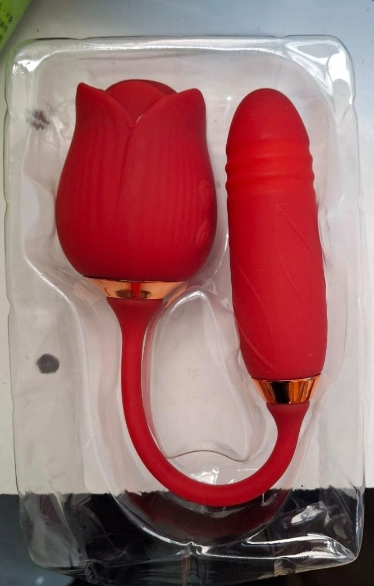 Rose LICKER Toy DUAL Vibrator Clitoris Stimulator Tongue Licking Thrusting G Spot Dildo Nipple