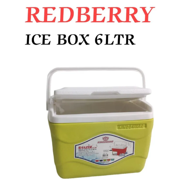 6L kingsware redberry Plastic insulated cooler box chiller 6L Primero ice Cooler Box 6L LITRES - 60hr Chiller 6Litres cooler box with carrying handle