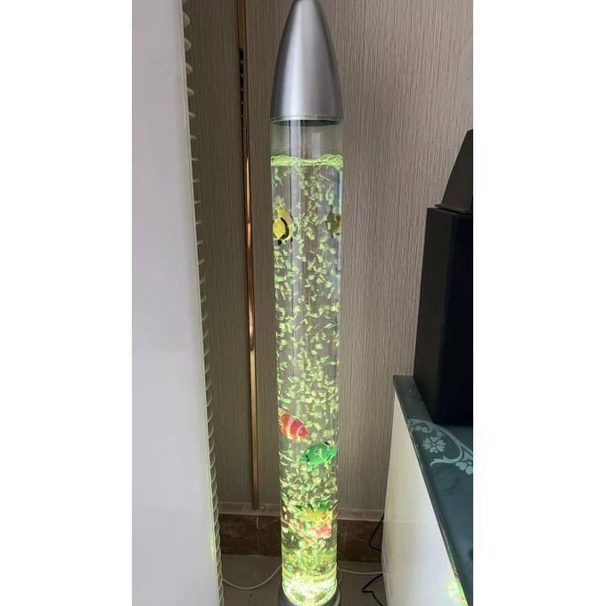 Decorative LED Water Bubble Fish Tube Floor Lamp, Calming Sensory Aquarium Tank Night Light with 7 Color Changing Effects