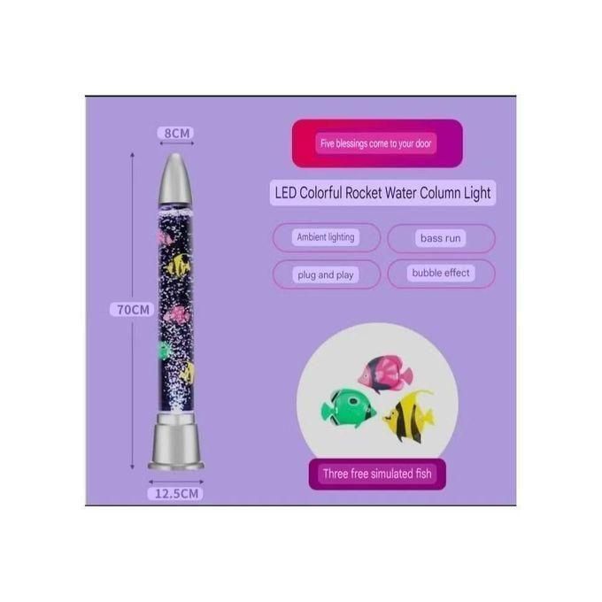 Decorative LED Water Bubble Fish Tube Floor Lamp, Calming Sensory Aquarium Tank Night Light with 7 Color Changing Effects