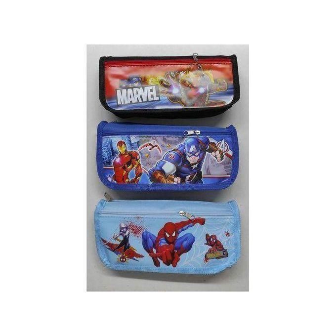 Cartoon Themed Frozen Princess Elsa And Iron Man Student Pencil Pouch Case, Moulded Zip Closure Violet Best Gift For Back To School Kids