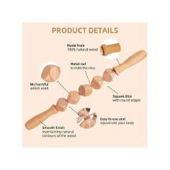 Wooden Massage Roller – 6 Cube Design ,Lymphatic Drainage, Muscle Pain Relief & Body Sculpting Tool