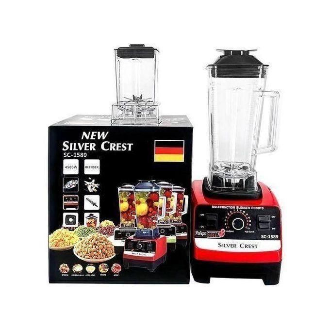 Commercial 2 in 1 Countertop Blender and Grinder. 4500W Power, 2L Jug Capacity, Sharp Stainless Steel Blades, Multiple Speed Settings.