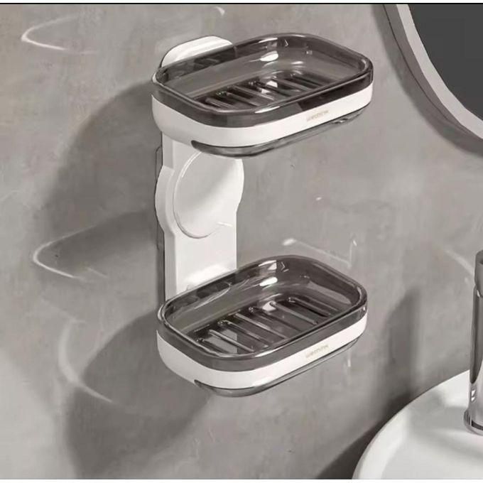 Self Draining Self adhesive Double Layer Soap Dish Holder For bathroom,Kitchen