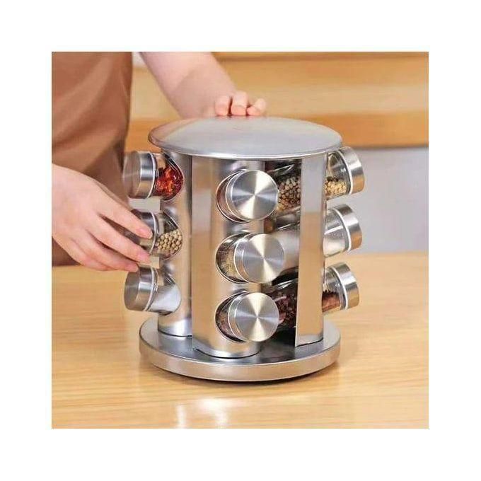 12pcs Glass Rotatable Spice Rack