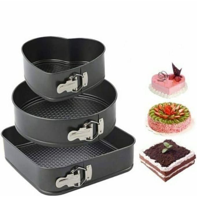 3pcs Non Stick Cake Baking Moulds/tins with different shapes