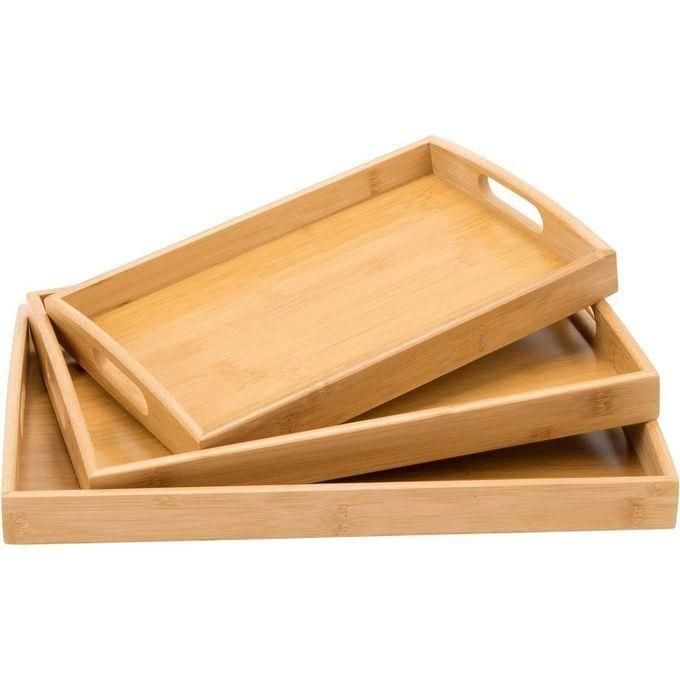 Quality 3 in 1 Big sized Bamboo Serving Trays Wooden Serving Trays Bamboo Trays Wooden Trays