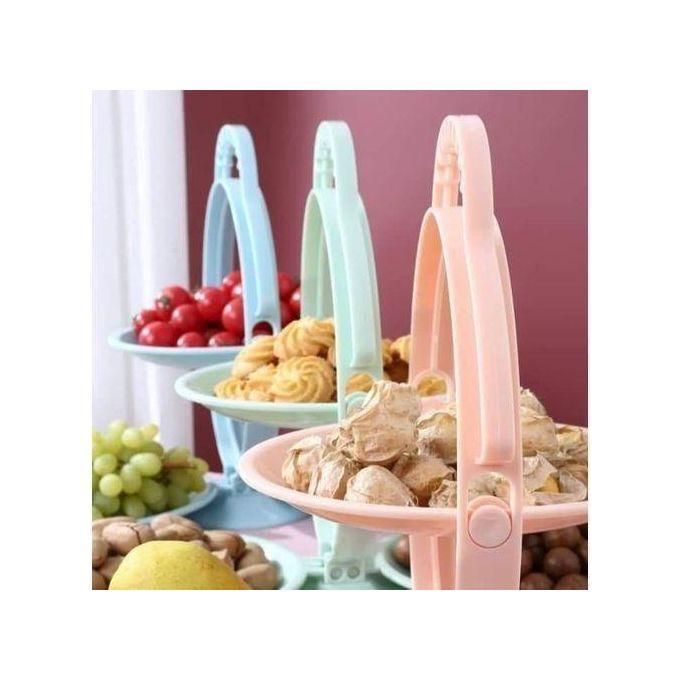 Creative Folding 3 Layer Plate Fruit Rack