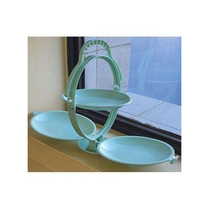 Creative Folding 3 Layer Plate Fruit Rack