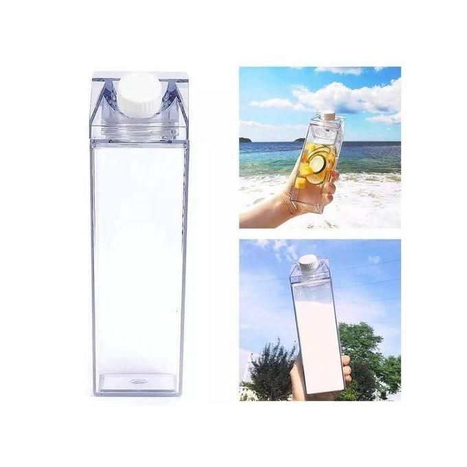Fridge Bottle 1L Leak-Proof Milk/Juice Water Bottle Fridge Storage Container Transparent Milk Carton Container, Reusable Milk Bottle, Transparent Drinking Cup, Clear Square Milk Boxs Leakproof Water B