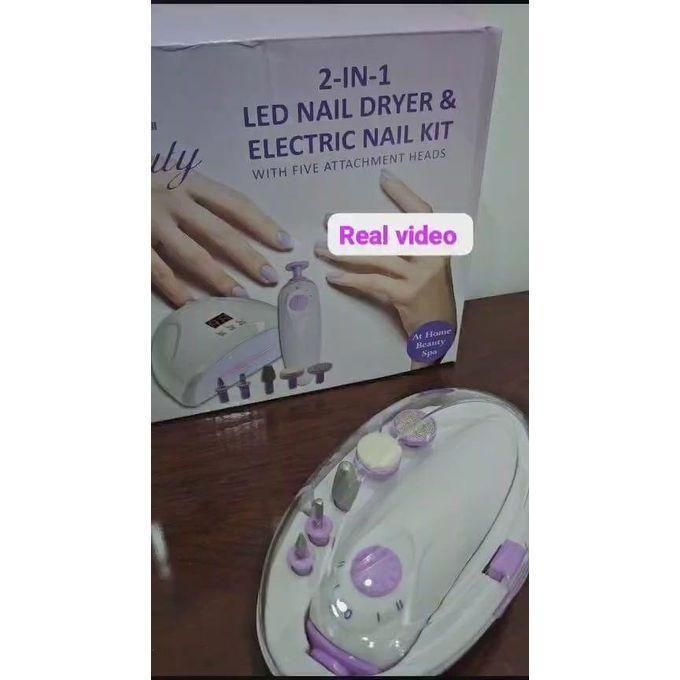 USB 2-in-1 LED Nail Dryer with Electric Nail Kit – Manicure & Pedicure Set