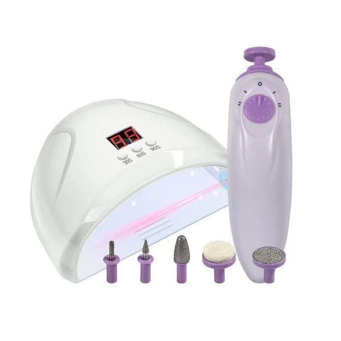 USB 2-in-1 LED Nail Dryer with Electric Nail Kit – Manicure & Pedicure Set