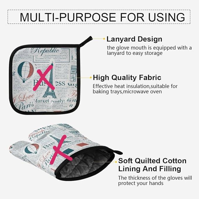 2in1 oven glove mitt +mat