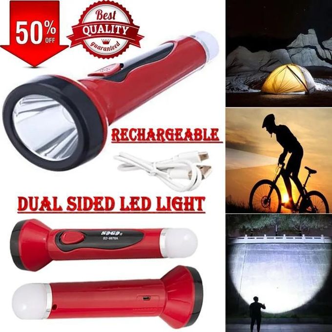 USB Rechargeable Flashlight – Best LED Emergency Light – Dual Mode Lamp Flash lights - Lightweight travel Portable handheld light - Genuine Chargeable Torch