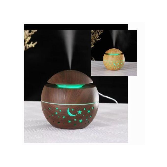 New design wood mushroom humidifier diffuser with led light