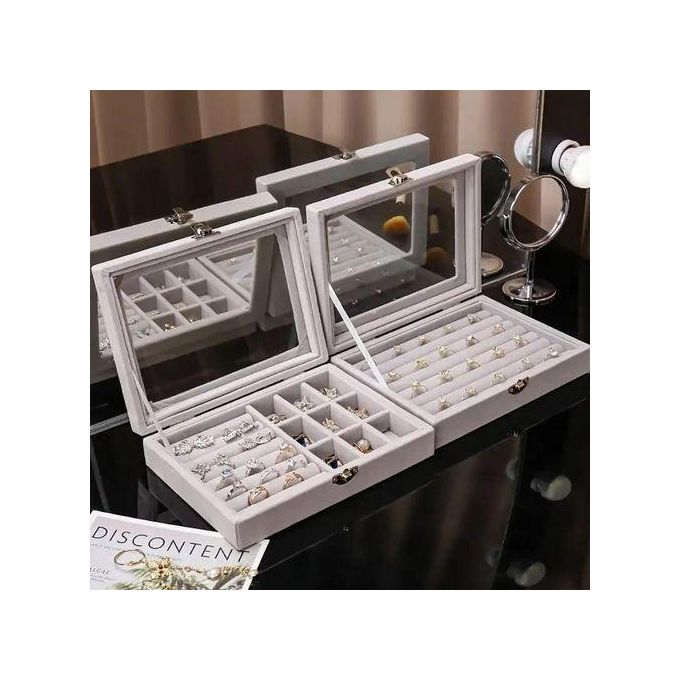 1PC Jewelry Storage Box Wholesale Home Jewelry Display Box with Covered Necklace Ring Jewelry Organizer