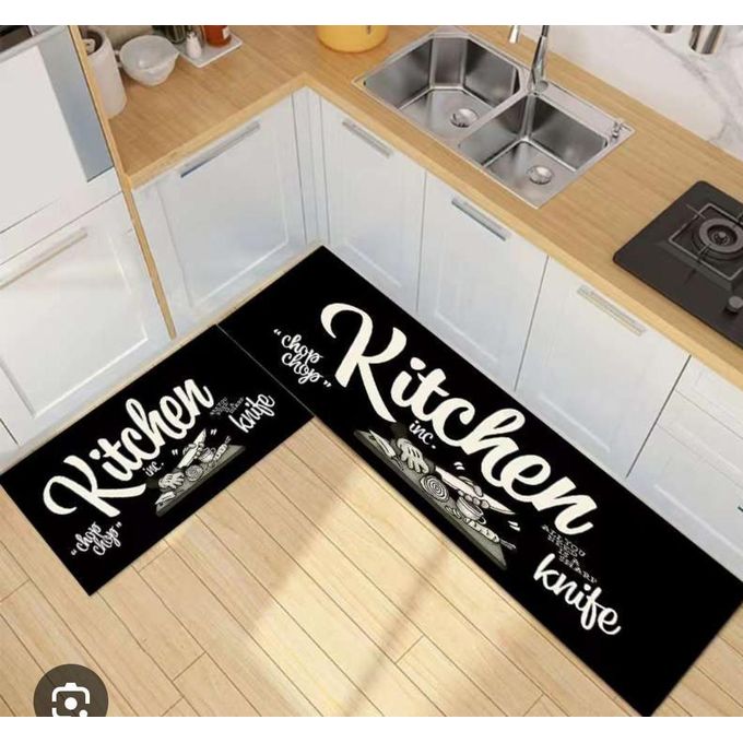 High quality HEAVY grip Rubber underside floor 2pcs set 3D kitchen mat NON SLIP