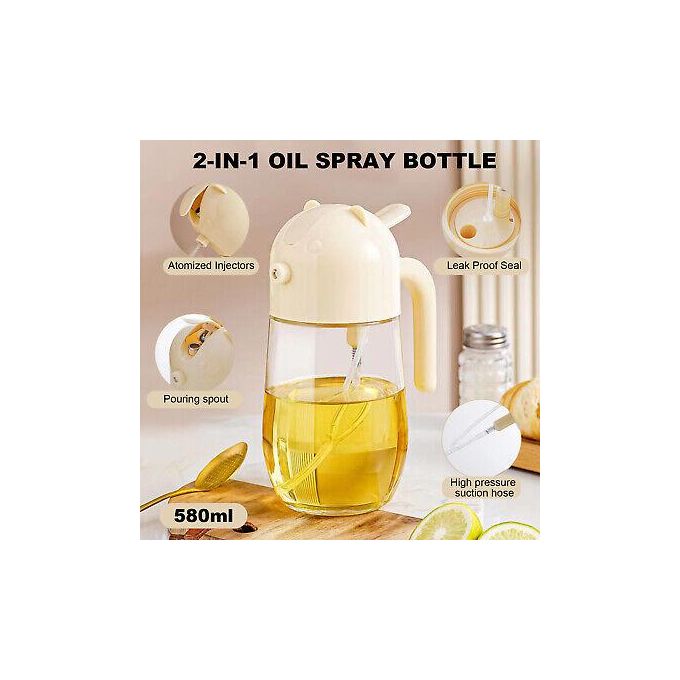 580ml Dual-Function Oil Dispenser Jug – 2-Way Pour Or Spray Bottle For Cooking, Frying & Salad Dressing