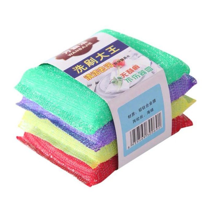 4PCS Double-Sided Dishwashing Cleaning Sponge – Durable & Efficient