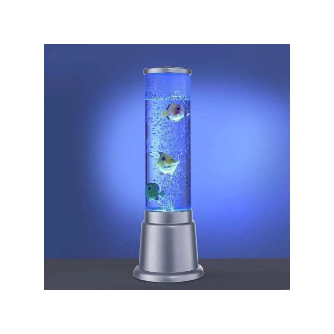 LED Water bubble Aquarium Column 38cm Bubble fish tank, tall water tower, artificial fish tank, electric aquarium, Colour Changing 5 Fish Lava Lamp Mini Decorative Column