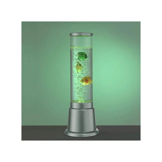 LED Water bubble Aquarium Column 38cm Bubble fish tank, tall water tower, artificial fish tank, electric aquarium, Colour Changing 5 Fish Lava Lamp Mini Decorative Column