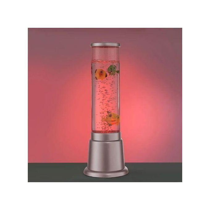 LED Water bubble Aquarium Column 38cm Bubble fish tank, tall water tower, artificial fish tank, electric aquarium, Colour Changing 5 Fish Lava Lamp Mini Decorative Column