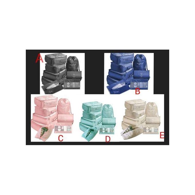 8pcs Luggage Travel Organizers For Suitcase With Toiletry Case