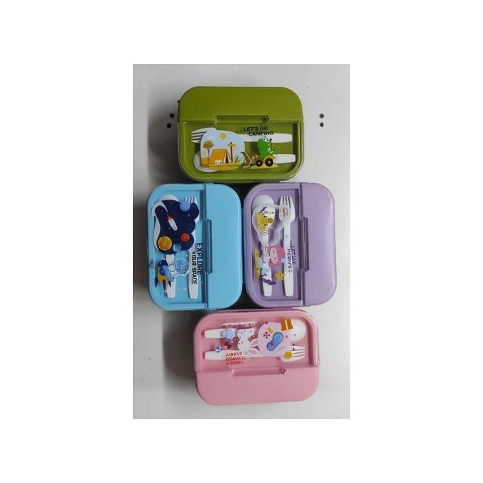 3 Compartment Lunch Box for Kids, Big Lunch Box with Spoon and Fork, Container Lunch Box back to school Lunch box Container, snack Box for school, work etc 1000 ml