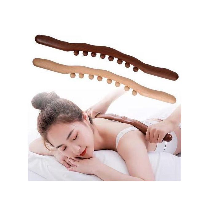 Wooden Gua Sha Stick Body Massage Tool Abdominal Cellulite Massage Backpain Relief Wood Therapy Massage Cup 8 Beads Handheld