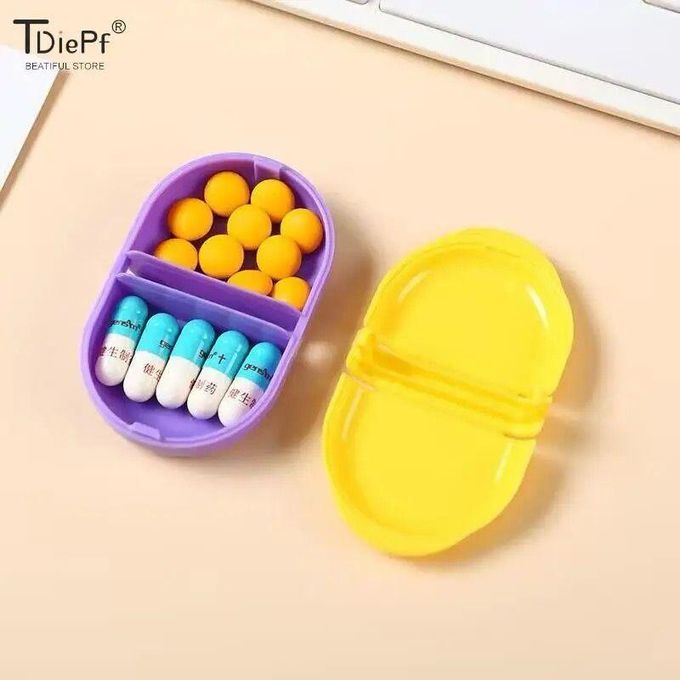 Portable 2-Grid Mini Pill Case – Travel-Friendly Tablet Organizer