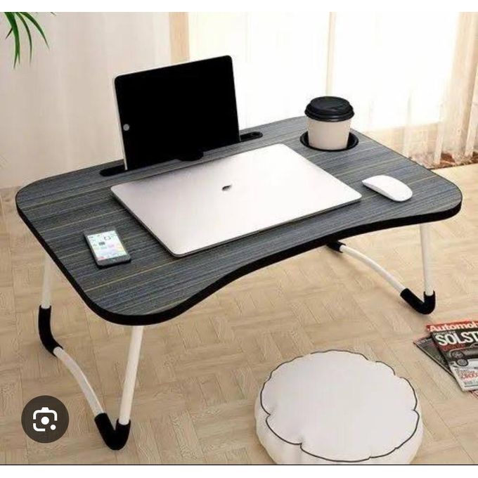 Multi-purpose foldable portable laptop desk study table with tablet slot and drink slot