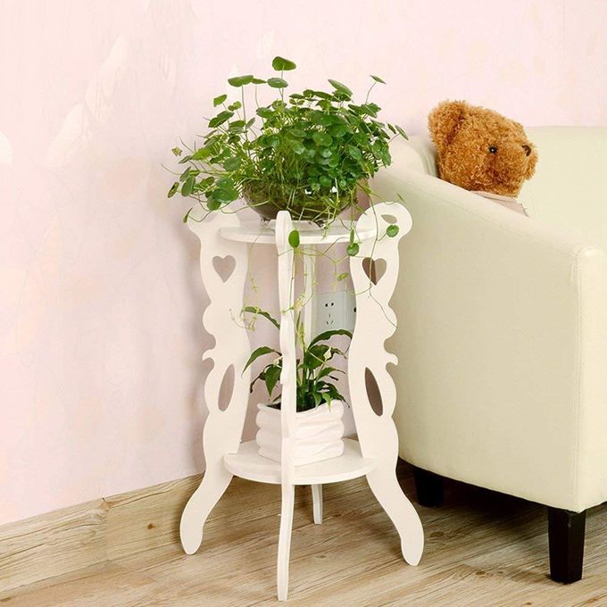 3 legged 2 layer white decor table Size 57cm×35