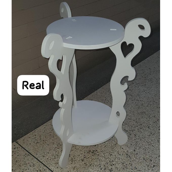 3 legged 2 layer white decor table Size 57cm×35