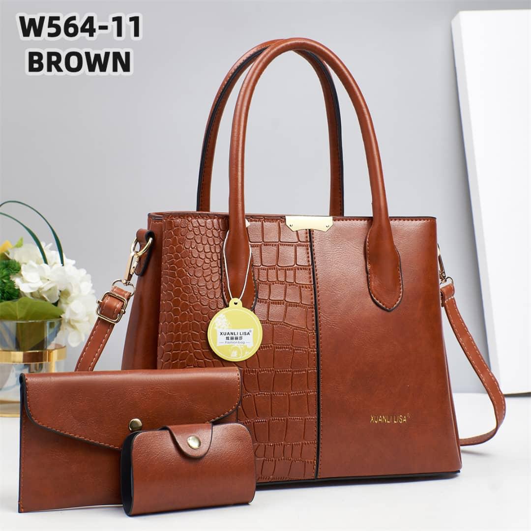 [ ❤EMBRACE THE LATEST TREND 🤩🤩✨ !!! ] 3 IN 1 Classy  Brand New High Quality Stylish and Luxurious Comfortable Ladies Handbag ..Designed With Durability and Functionality ✔👌